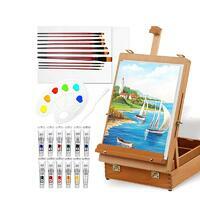 Без бренда «Набор подарочный «Две картинки» 27 предметов: этюдник 35 см из бука, краски акрил 12x12 мл, 2 холста 22x30 на мдф, 10 кистей, мастихин, палитра» во Владивостоке в интернет-магазине во Владивостоке Без бренда «Набор подарочный «Две картинки» 27 предметов: этюдник 35 см из бука, краски акрил 12x12 мл, 2 холста 22x30 на мдф, 10 кистей, мастихин, палитра» во Владивостоке