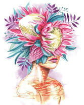 Без бренда «Портрет девушка с оригинальными цветами на голове» во Владивостоке