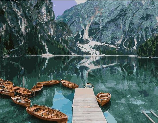 Картина по номерам 40x50 Озеро неимоверной красоты