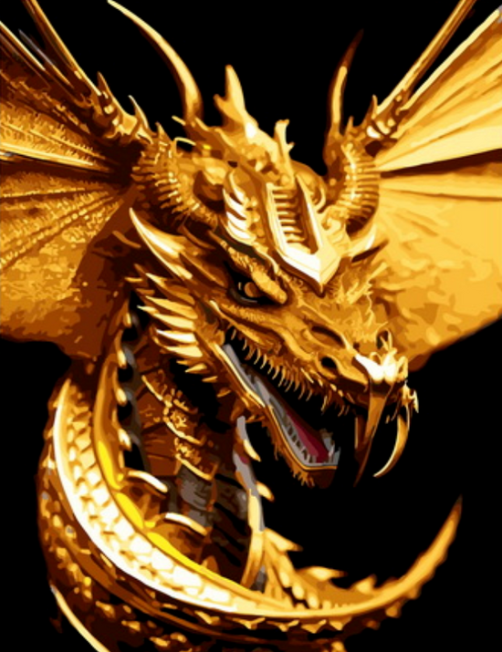 Картина по номерам 40x50 Ярко-золотой дракон