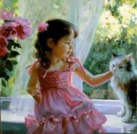 Без бренда «Девочка с кошкой на подоконнике» во Владивостоке в интернет-магазине  во Владивостоке Без бренда «Девочка с кошкой на подоконнике» во Владивостоке