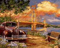 Без бренда «Американский автомобиль на фоне моста через залив» во Владивостоке