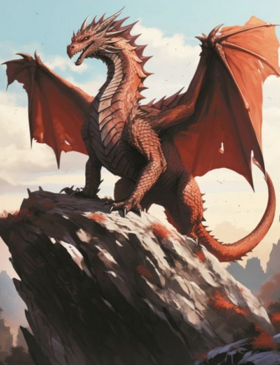 Алмазная мозаика 40x50 Рубиновый дракон