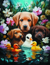 Три собаки и утята