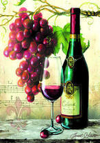 Марочное красное вино и виноград