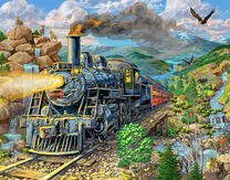 Движение поезда по долине водопадов