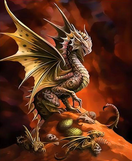 Картина по номерам 40x50 Гнездо драконов